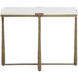 Cowell 28 X 21 inch White / Antique Brass Side Table